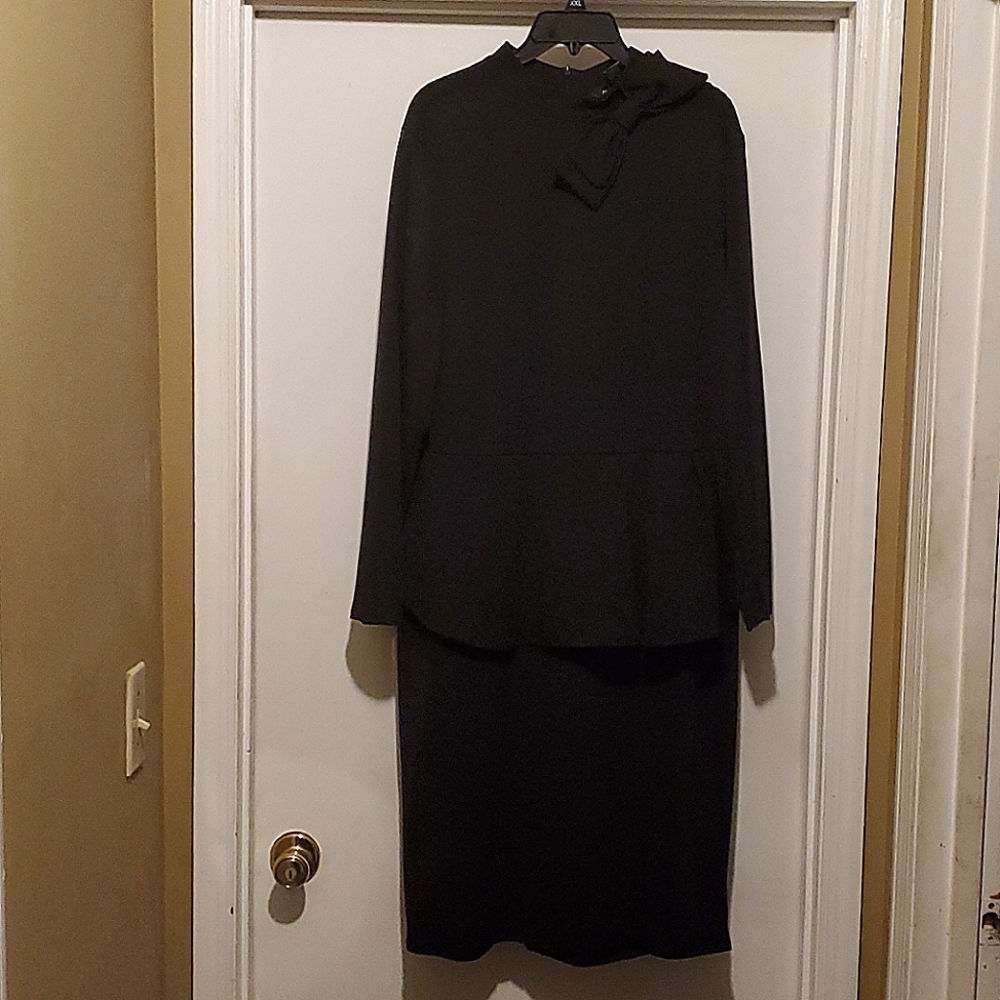Ashley Stewart Black Peplum Dress Size 22/24